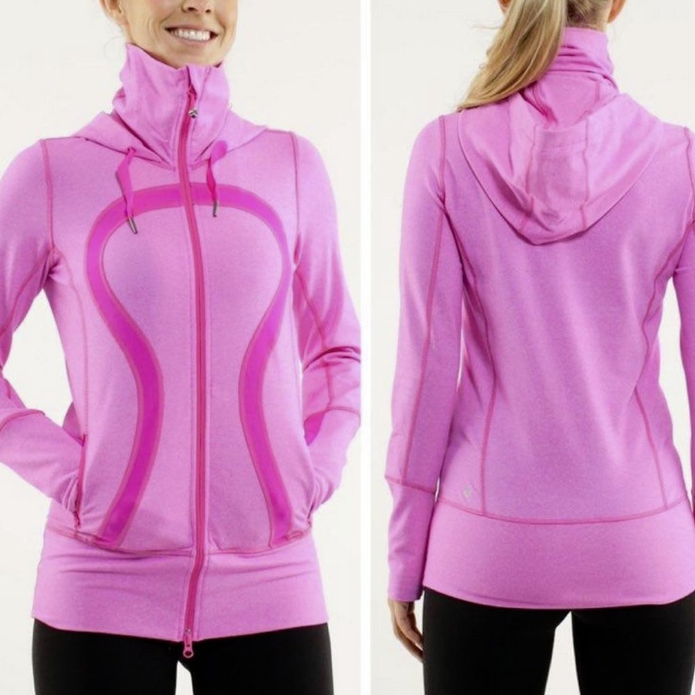 Lululemon Stride Jacket Size 6 Paris Pink Hood Zip